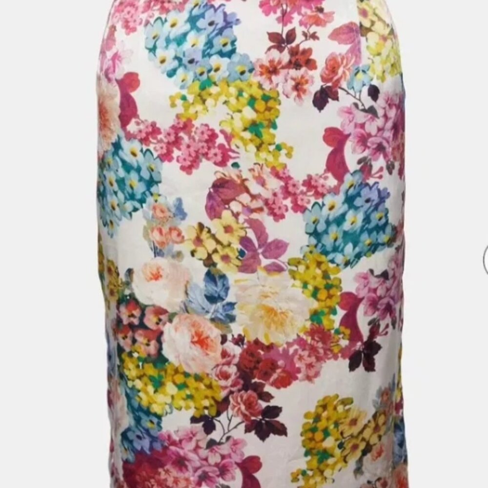 NWOT Dolce & Gabbana D&G Floral Flower Pastel Silk Pencil Skirt IT40 (S) $975